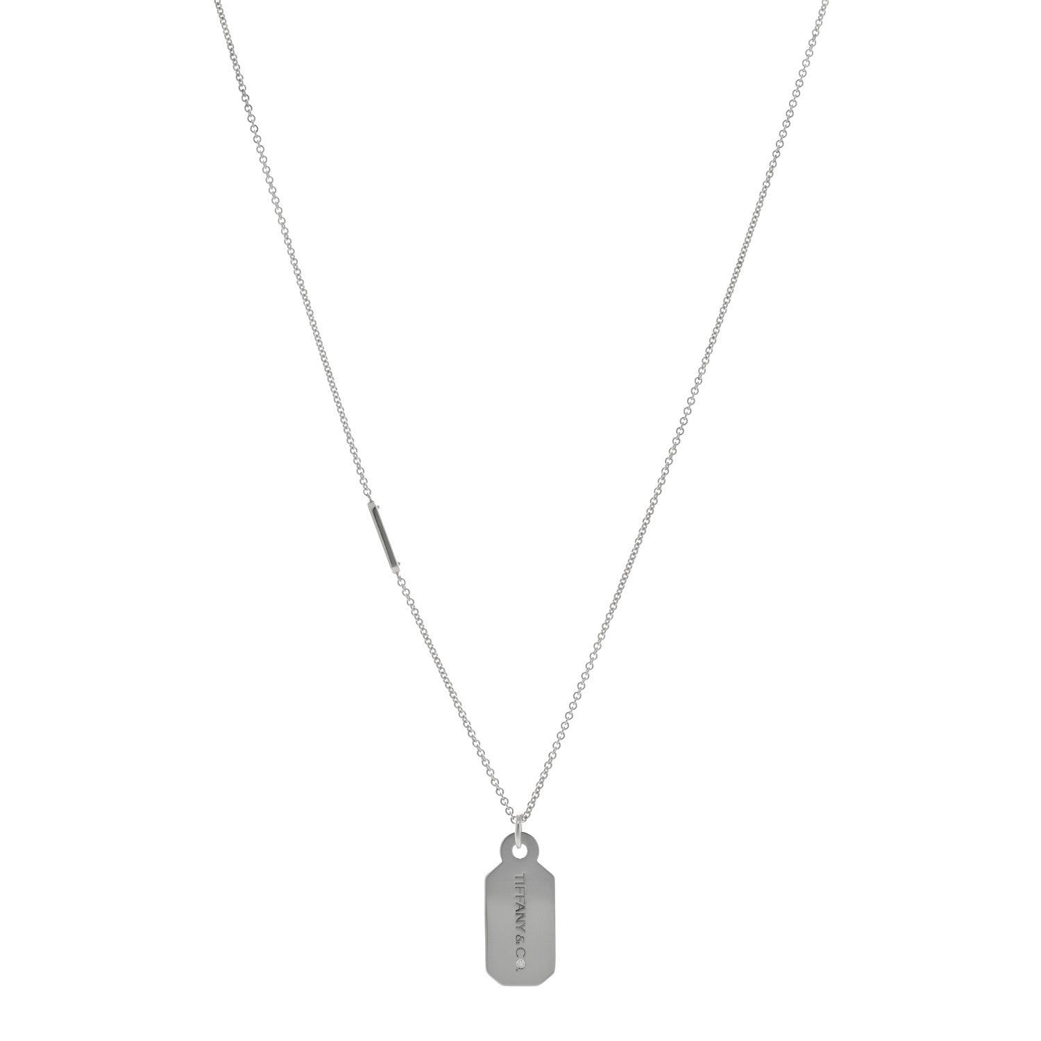 Tiffany Sterling Silver Diamond Price Tag Pendant Necklace 1 of 4