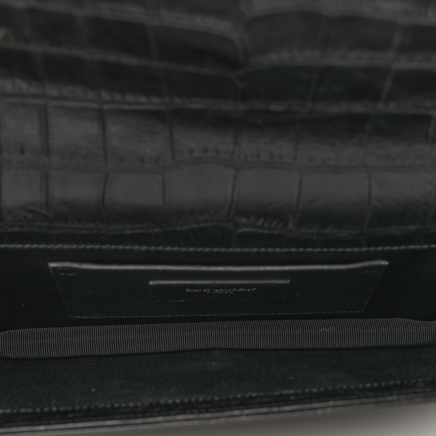 Saint Laurent Calfskin Crocodile Embossed Classic Kate Monogram Clutch Black 5 of 9