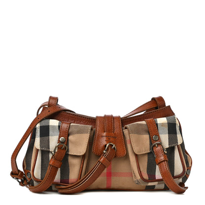 Burberry Prorsum House Check Bridle Calfskin Shoulder Bag Dark Tan 1 of 20