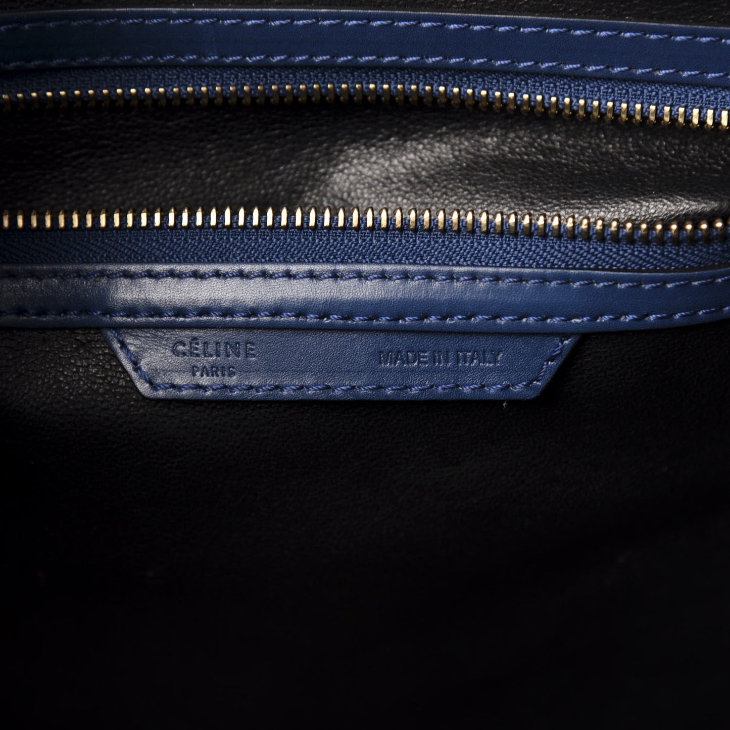 Smooth Calfskin Mini Bi-Color Luggage Ocean Blue