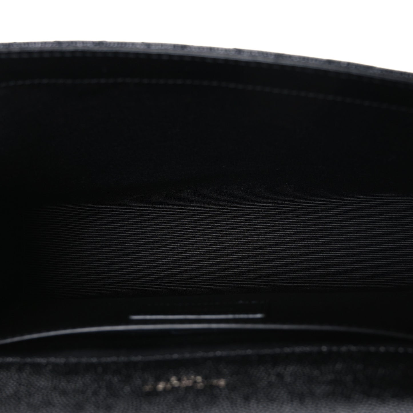 Grain De Poudre Textured Mixed Matelasse Triquilt Medium Monogram Monochrome Satchel Black