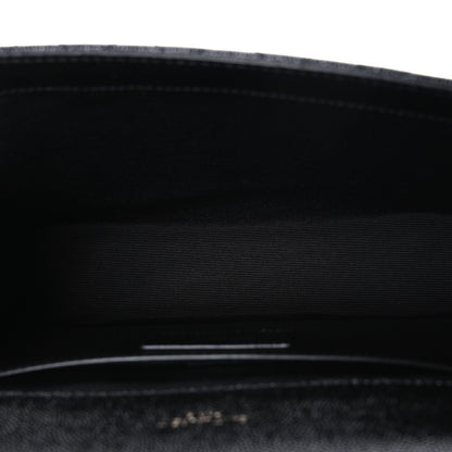 Saint Laurent Grain De Poudre Textured Mixed Matelasse Triquilt Medium Monogram Monochrome Satchel Black 5 of 10