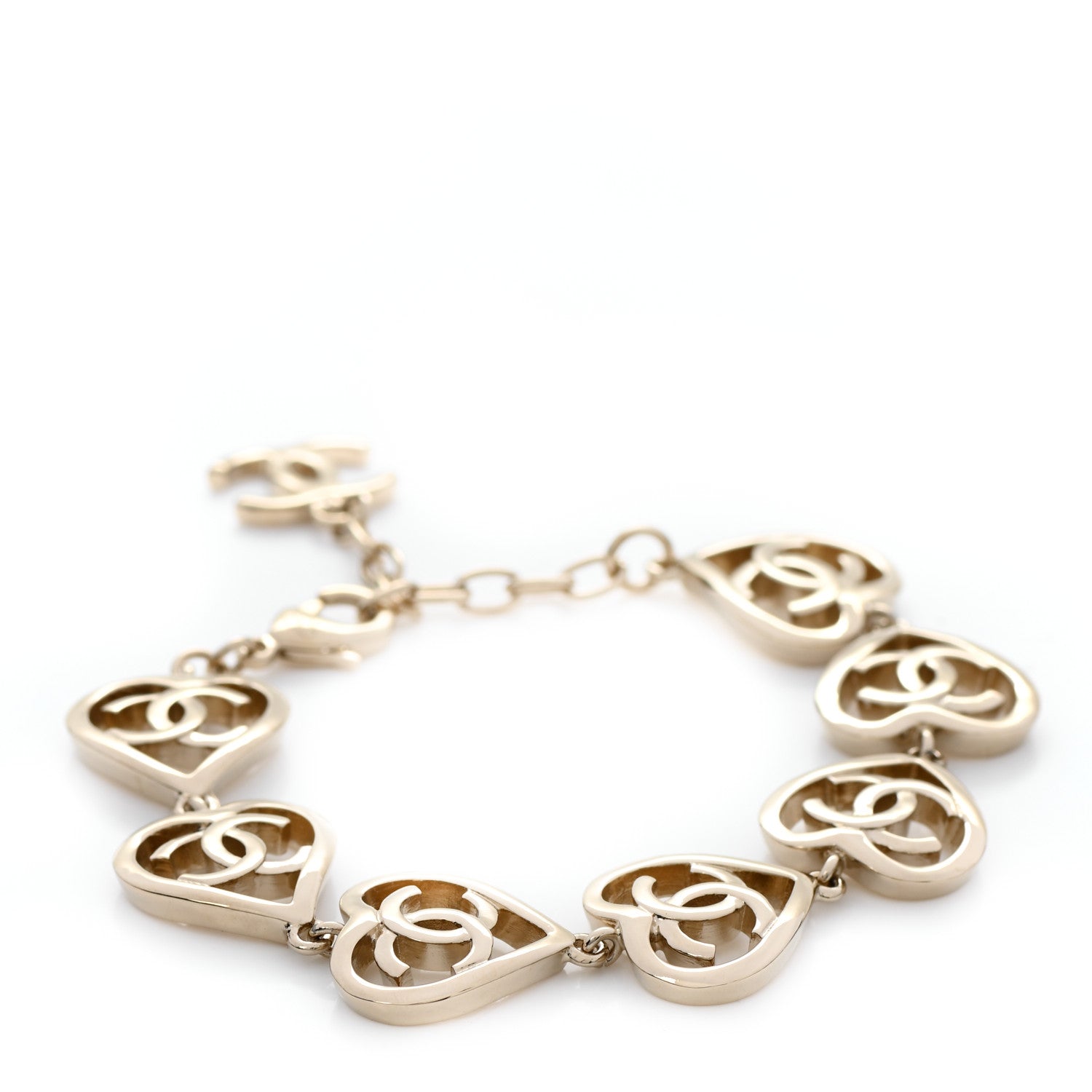 Chanel Metal CC Heart Coco In Love Bracelet Light Gold 1 of 5
