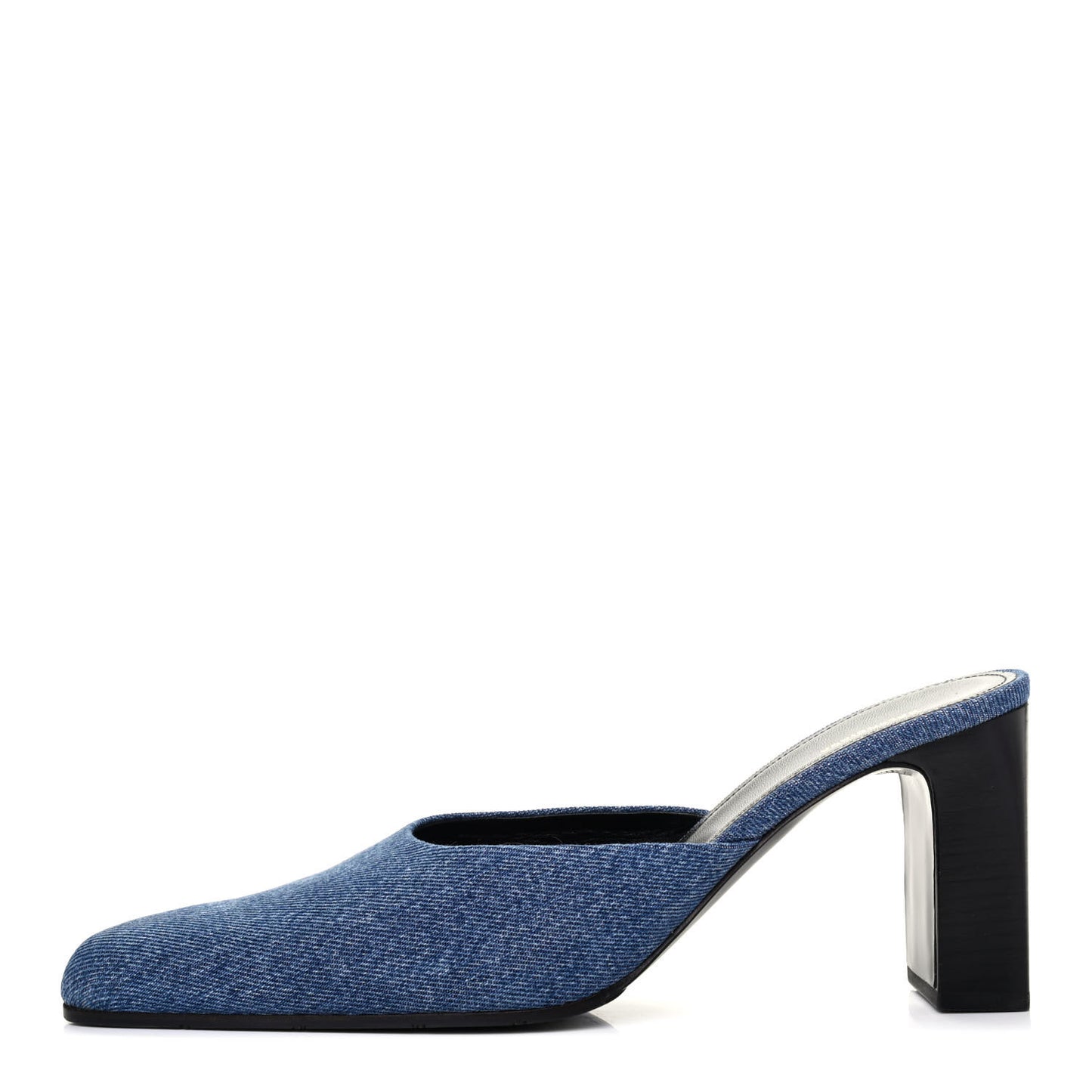 Denim Block Heel Mules 39 Blue