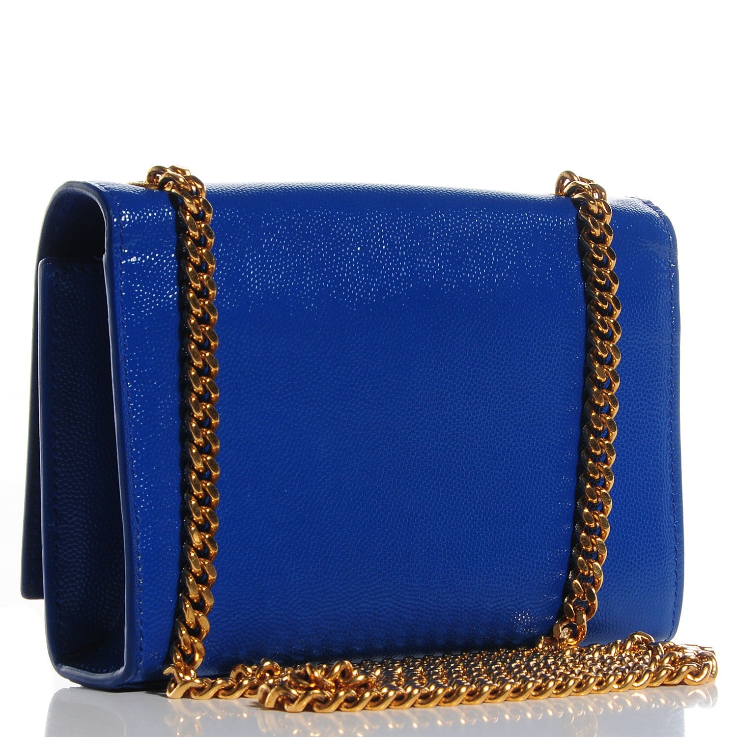 Saint Laurent Grain De Poudre Small Classic Monogram Satchel Royal Blue 3 of 8