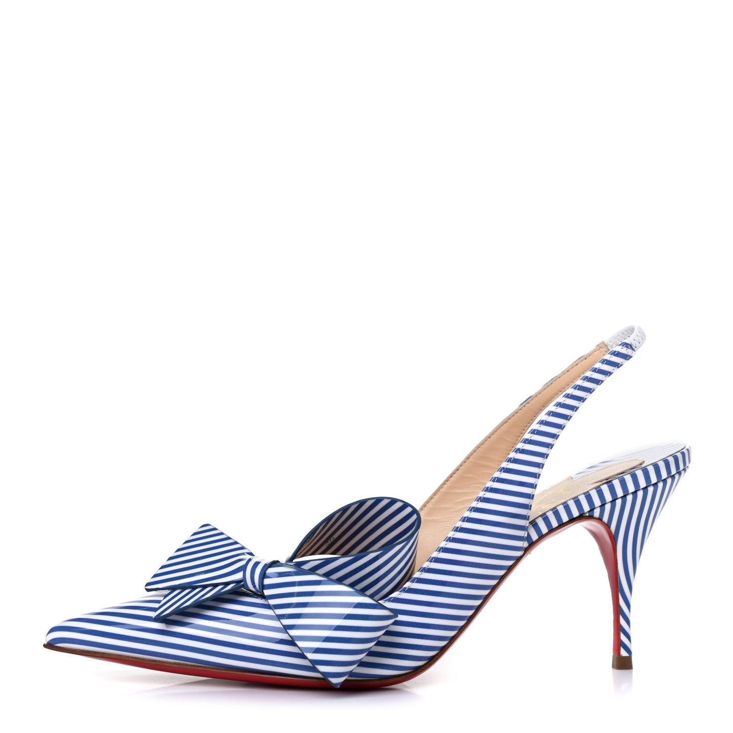 Patent Stripes Clare Nodo 80 Pumps 36.5 Jeans White