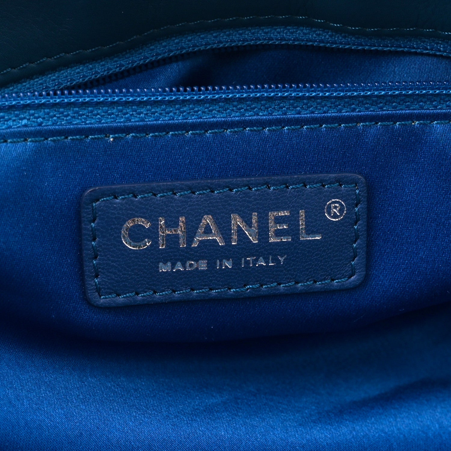 Chanel Calfskin Stitched Large Bowling Bag Blue 6 of 11