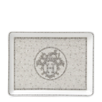 Hermes Porcelain Mosaique Au 24 Sushi Plate Platine 1 of 5