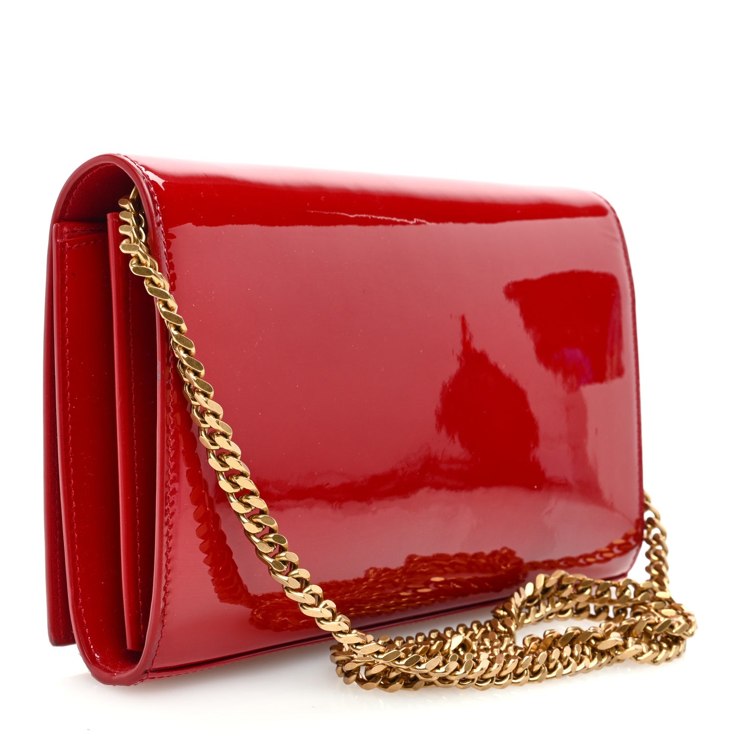 Patent Calfskin Monogram Kate Wallet On Chain Rouge Eros