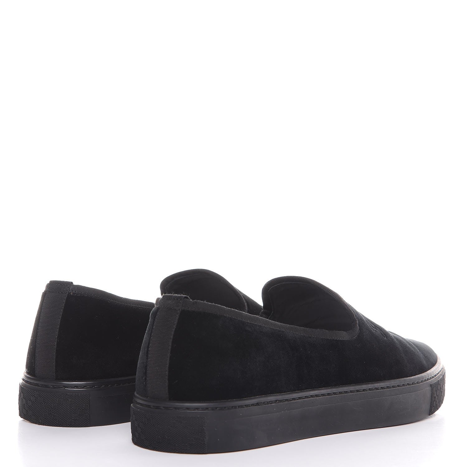 Gucci Velvet Mens Slip On Sneakers 9.5 Black 4 of 12