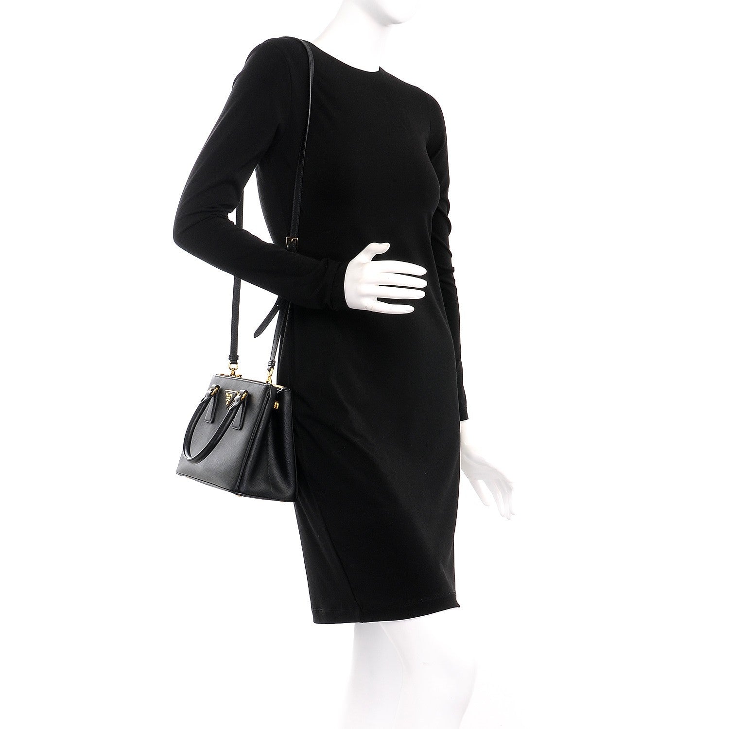 Prada Saffiano Lux Small Galleria Double Zip Tote Black 2 of 9