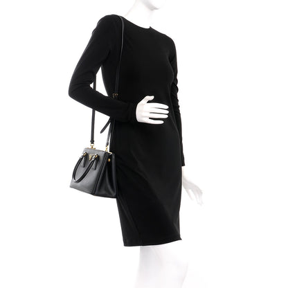 Prada Saffiano Lux Small Galleria Double Zip Tote Black 2 of 9