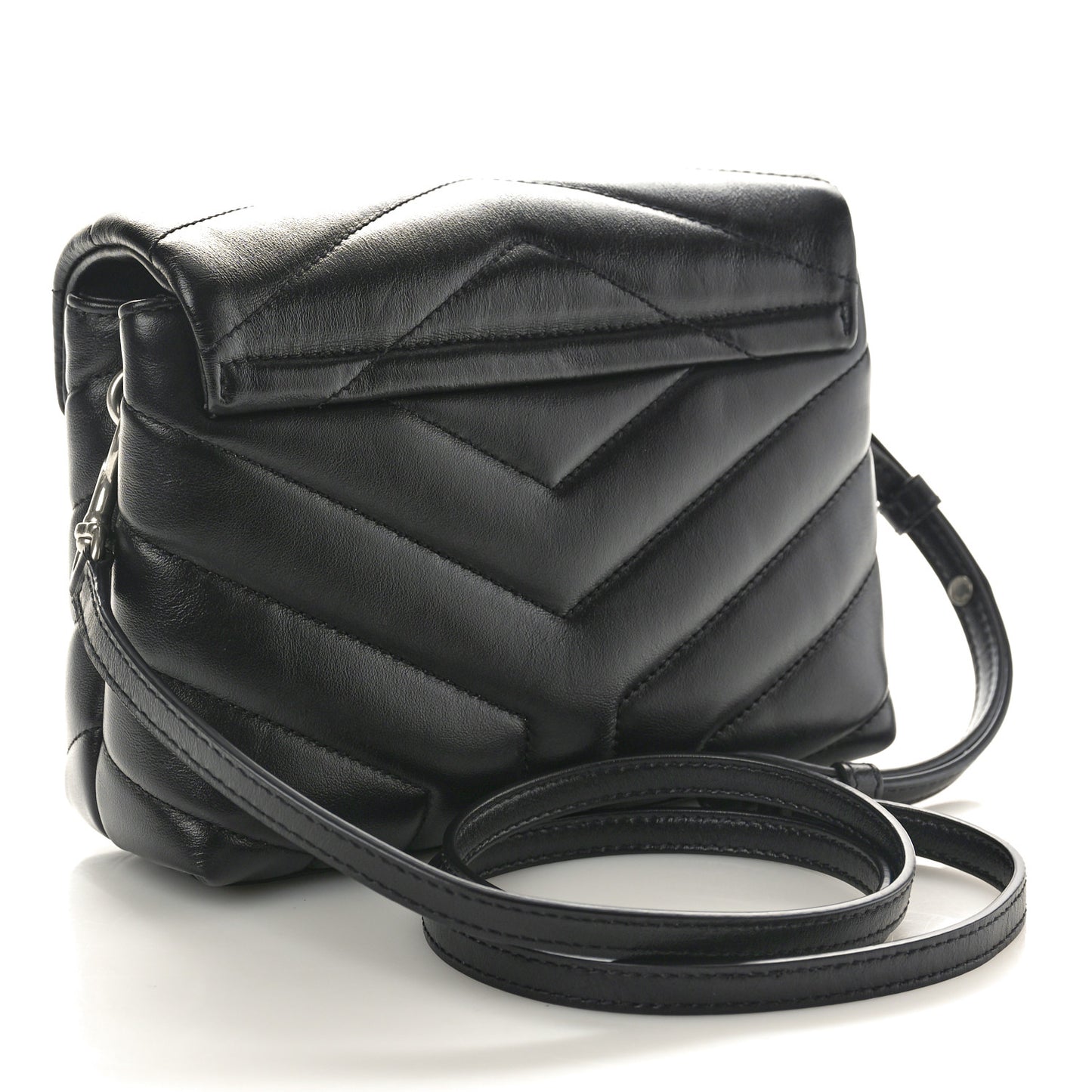 Calfskin Y Quilted Monogram Toy Loulou Crossbody Bag Black