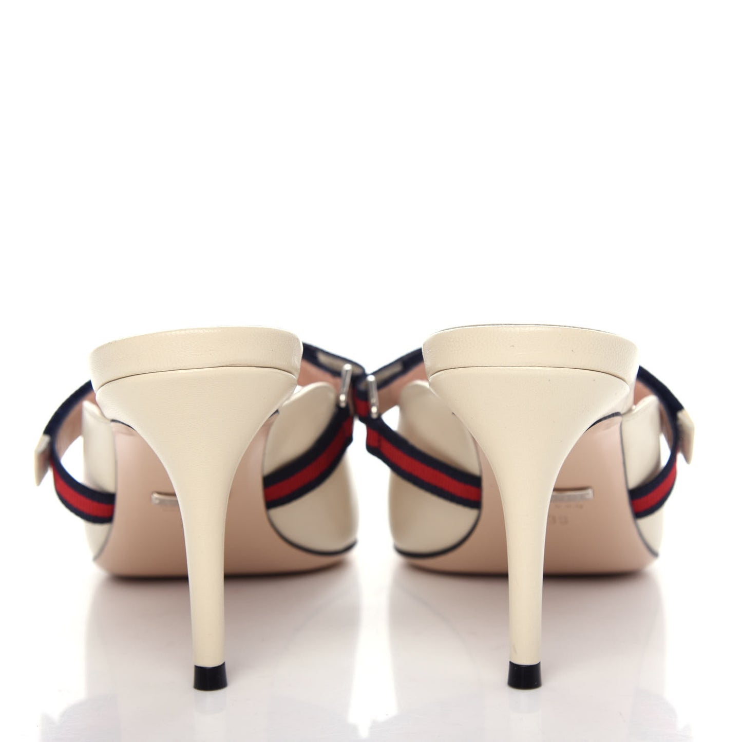 Malaga Kid Sylvie Web Cross Strap Mid-Heel Slides 39 Vintage White