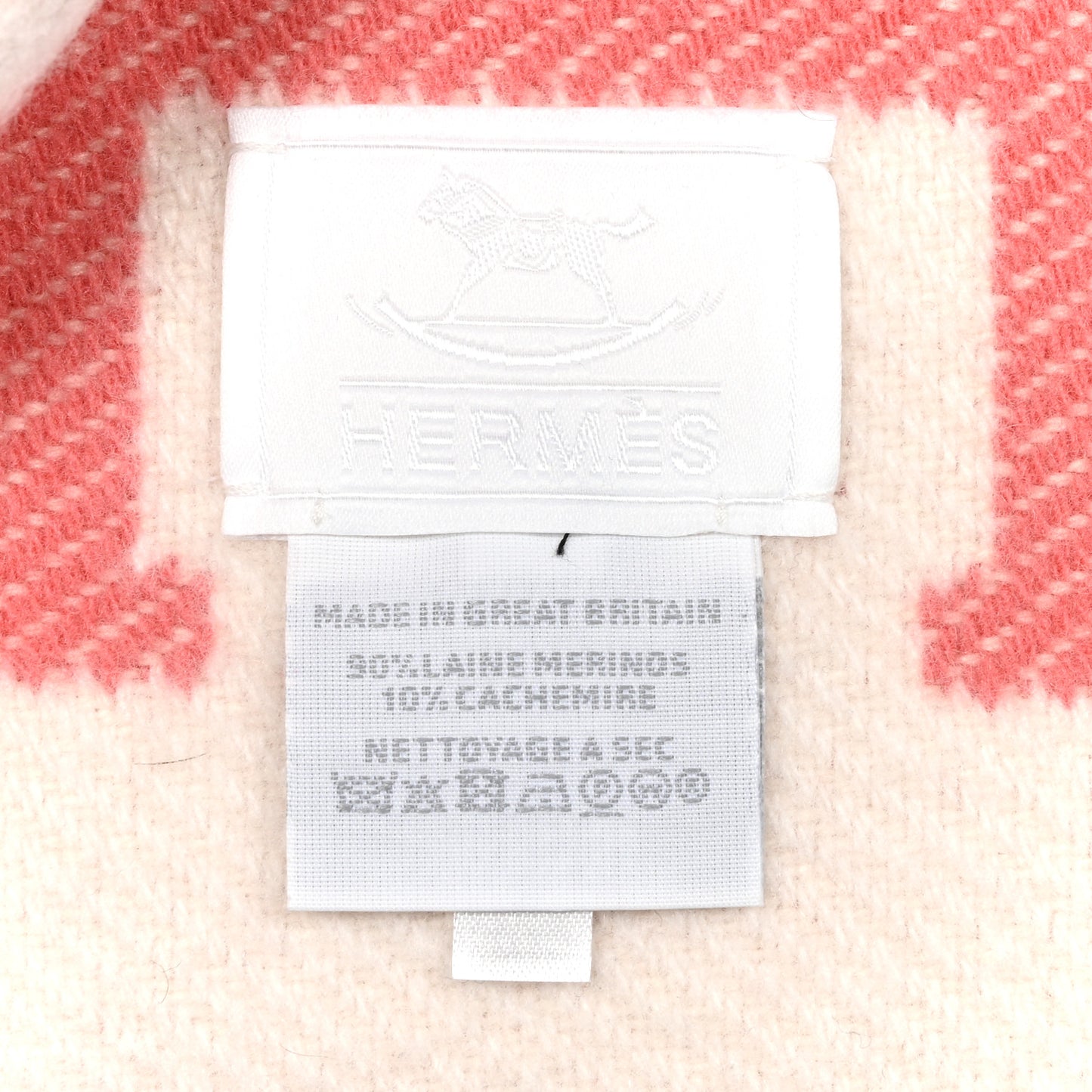 Wool Cashmere Avalon Baby Blanket Rose Airelle White