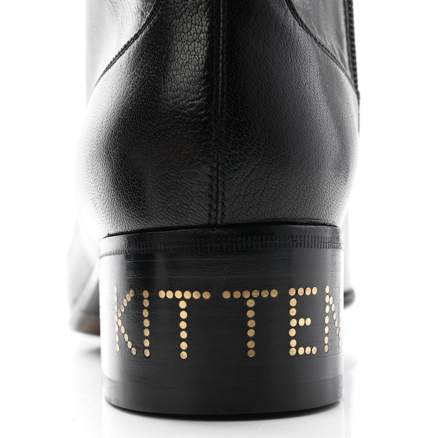 Gucci Goatskin Kitten Chain Horsebit Ankle Boots 40 Black 10 of 11