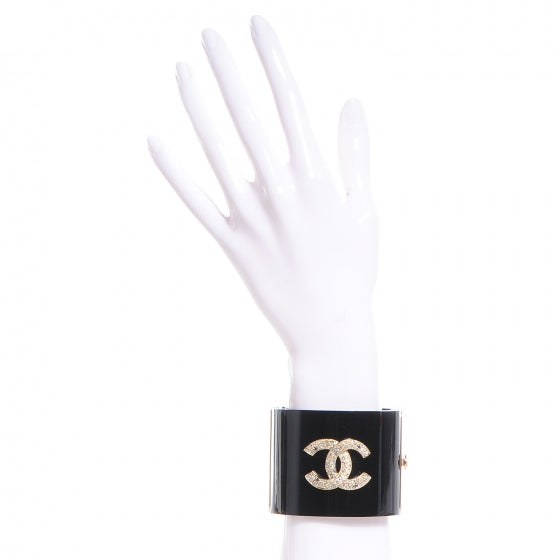 Resin Crystal CC Cuff Black Gold