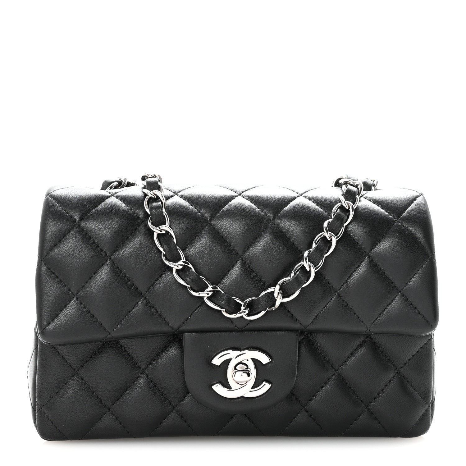 Chanel Lambskin Quilted Mini Rectangular Flap Black 1 of 10