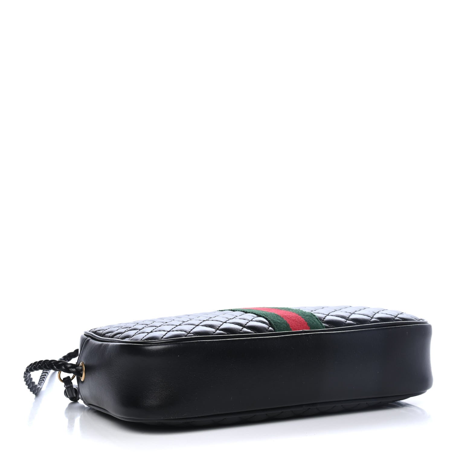 Gucci Calfskin Web Trapuntata Small GG Shoulder Bag Black 3 of 4