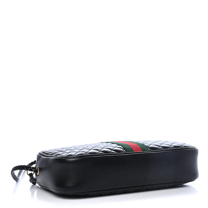 Gucci Calfskin Web Trapuntata Small GG Shoulder Bag Black 3 of 4