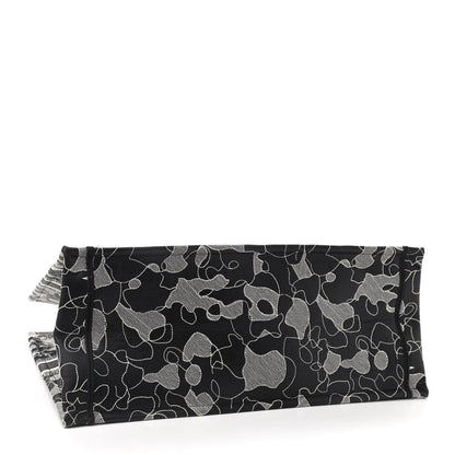 Christian Dior Canvas Embroidered Large Around The World Book Tote Black White 4 of 9