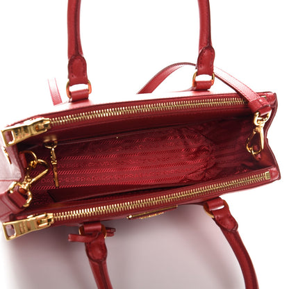 Prada Saffiano Mini Galleria Double Zip Tote Fuoco 6 of 8