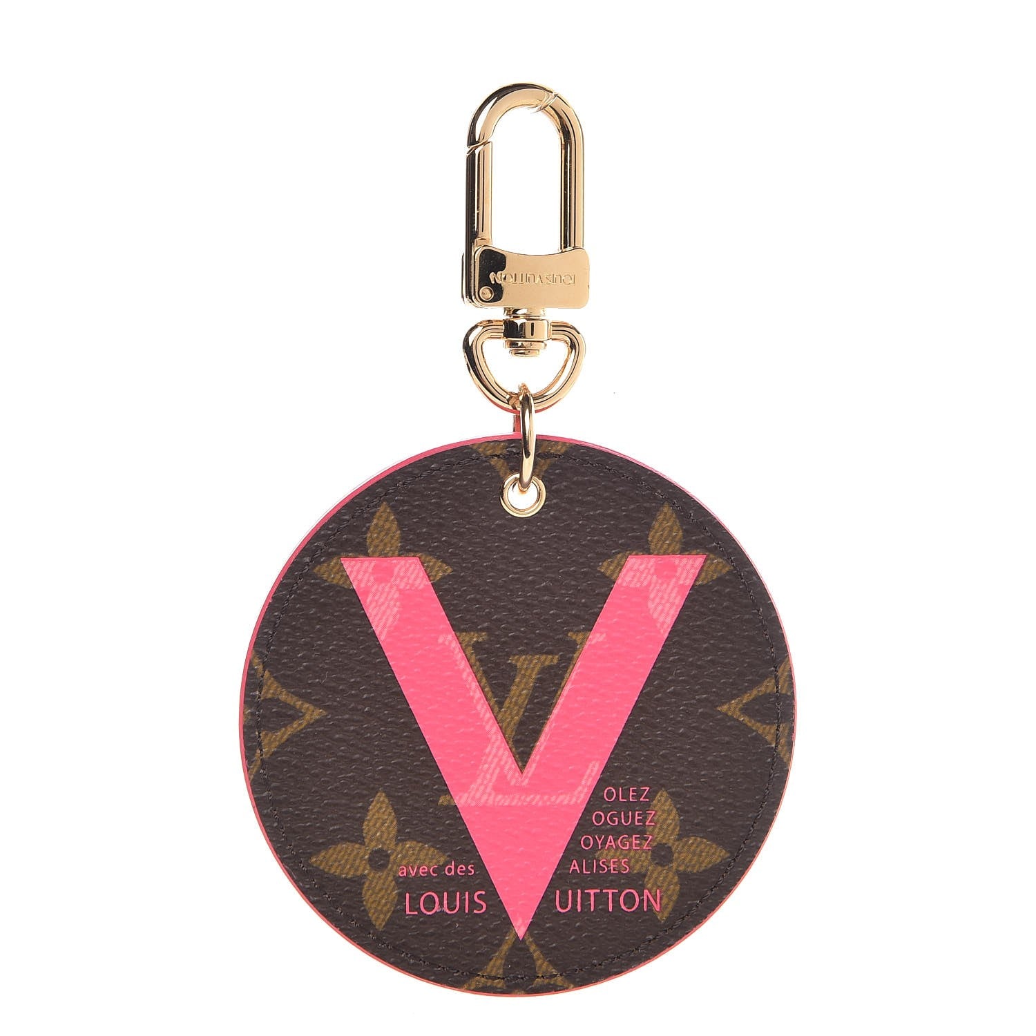 Louis Vuitton Monogram Illustre V Bag Charm Key Ring Grenade 1 of 4