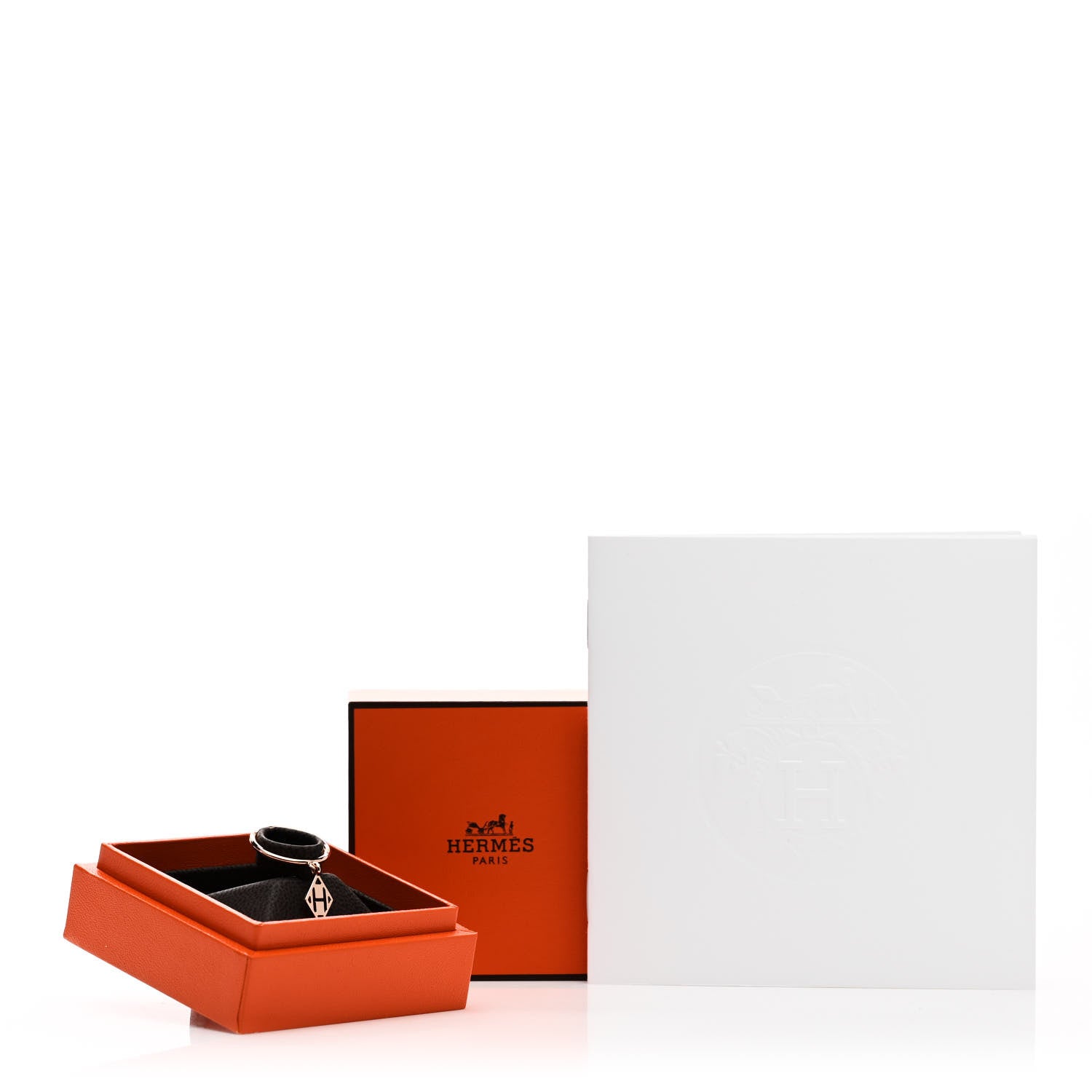 Hermes 18K Rose Gold Gambade H Ring 49 4.75 6 of 6