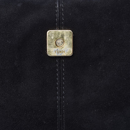Fendi Suede Glitter Shoulder Bag Black 7 of 13