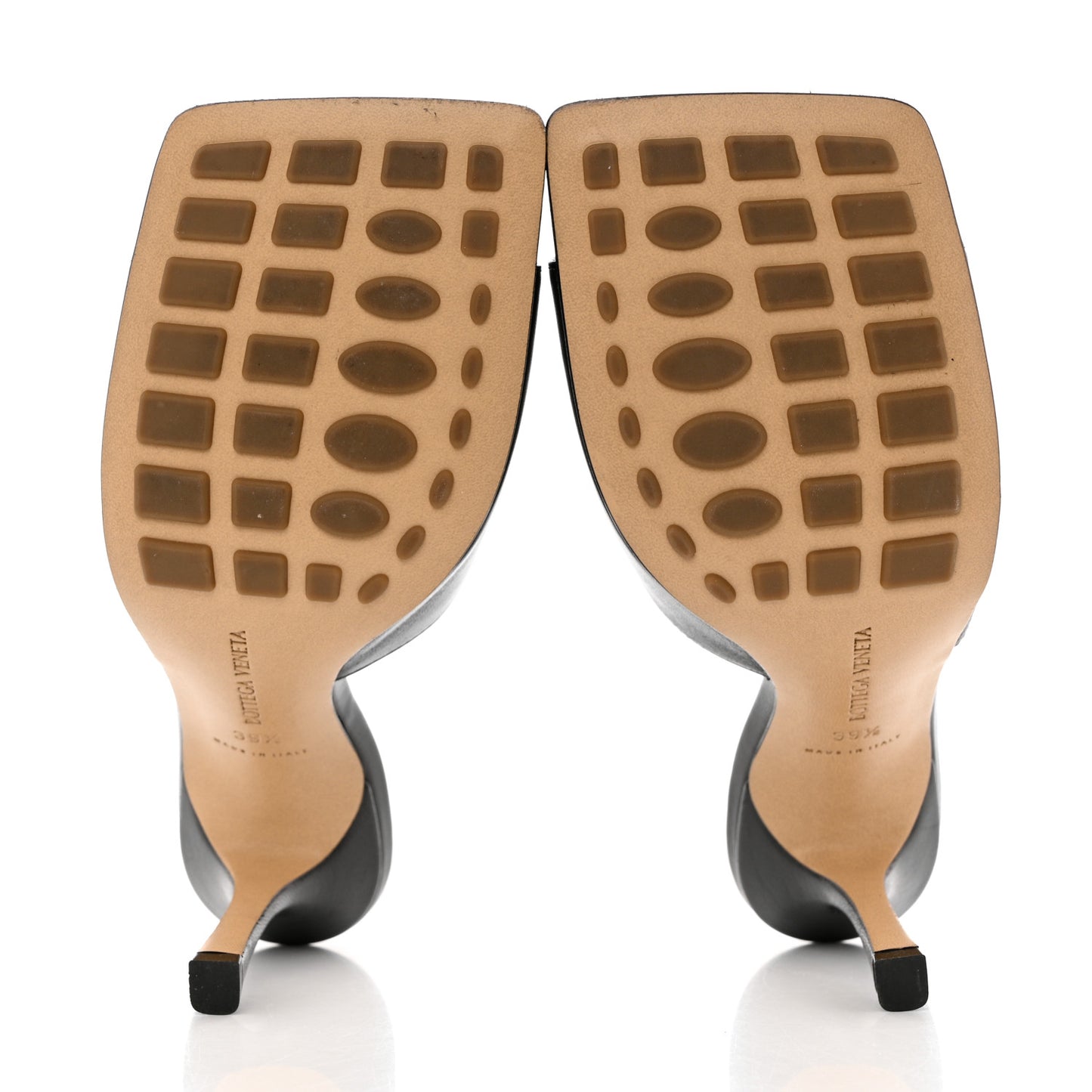 Lambskin Stretch Mule Sandals 39.5 Black