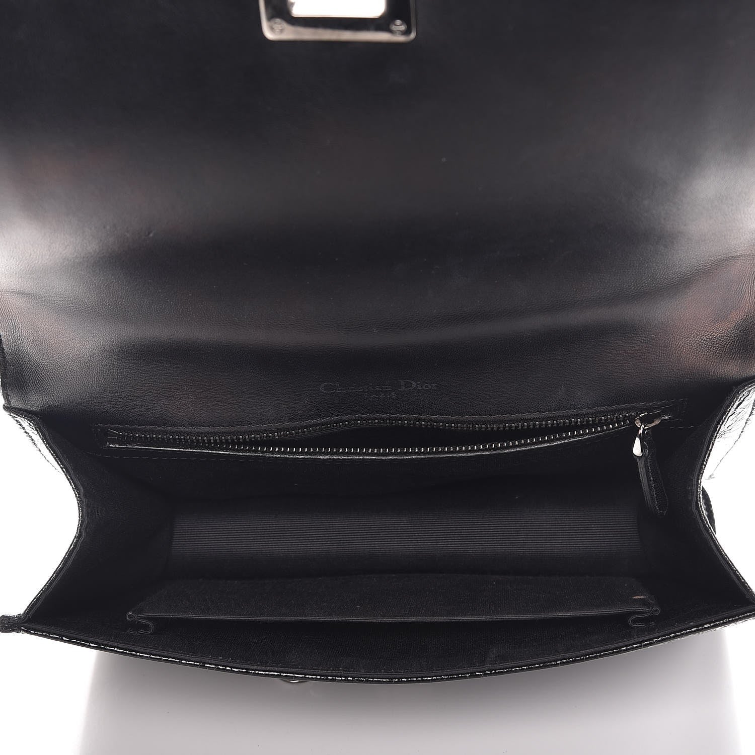 Christian Dior Crackled Deerskin Medium Diorama Flap Bag Black 5 of 11