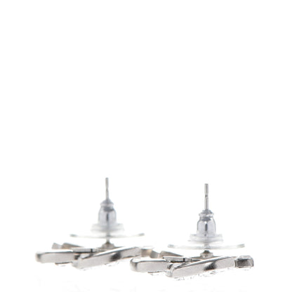 Chanel Baguette Crystal CC Earrings Silver 4 of 6