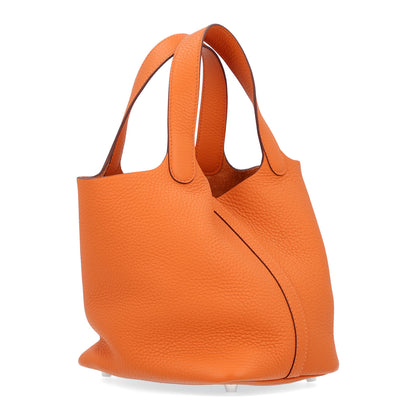 Hermes Taurillon Clemence Picotin Lock 18 PM Orange 4 of 14