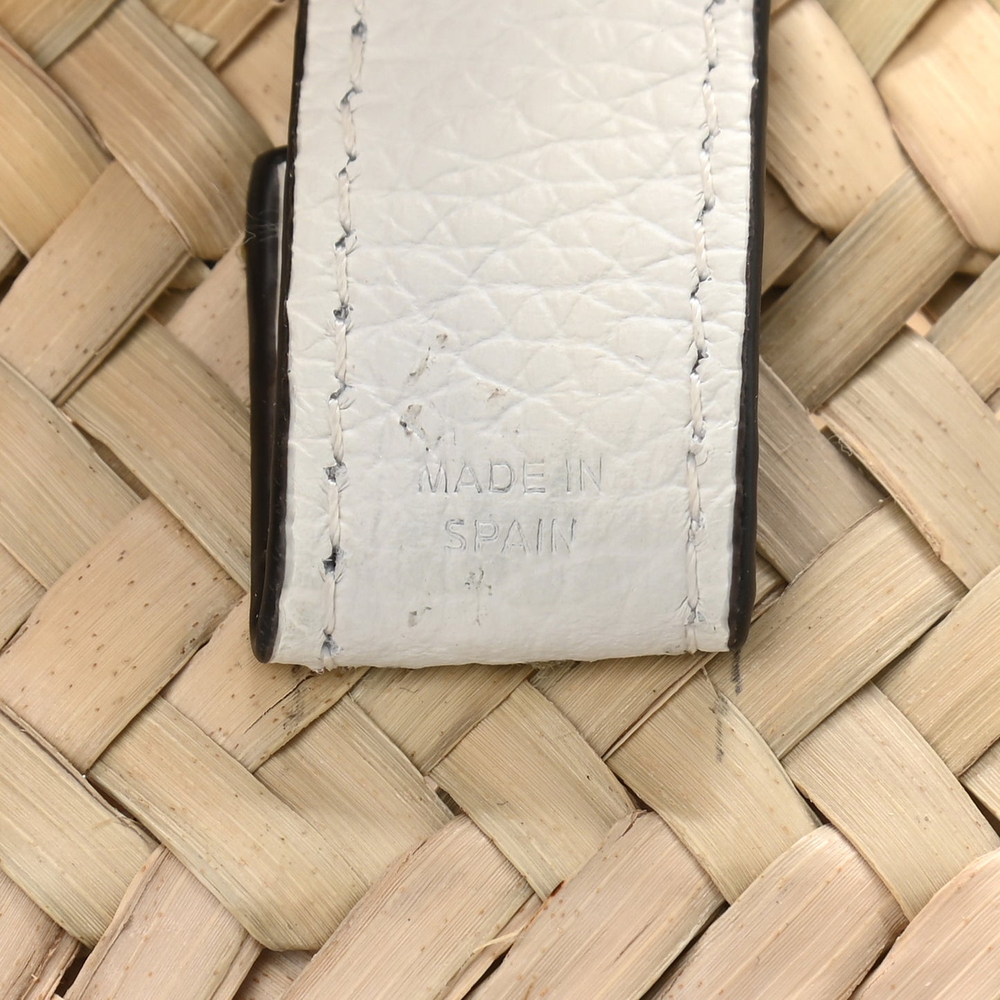 Raffia Calfskin Marcie Basket White