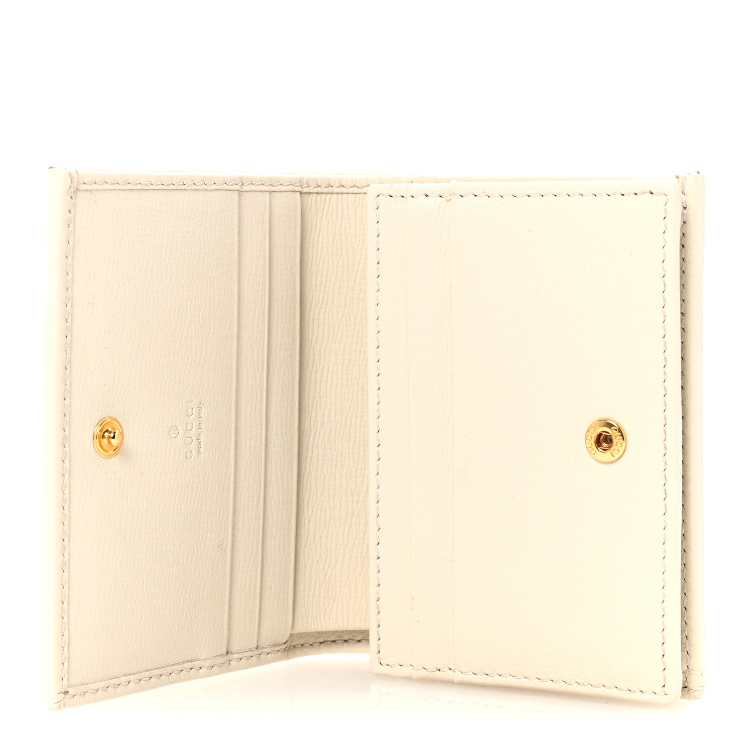 Gucci GG Supreme Monogram Azalea Calfskin Horsebit 1955 Card Case Wallet Beige Ebony Mystic White 5 of 8