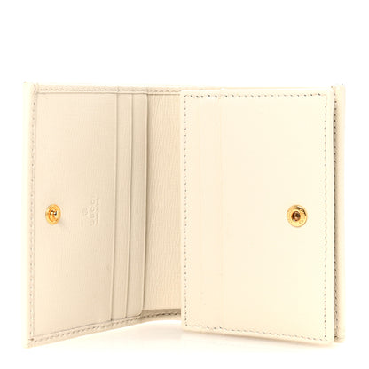 Gucci GG Supreme Monogram Azalea Calfskin Horsebit 1955 Card Case Wallet Beige Ebony Mystic White 5 of 8