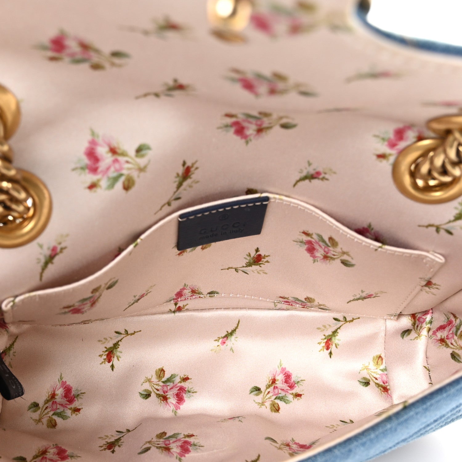 Gucci Denim Matelasse Mini Pearly GG Marmont Shoulder Bag Blue 5 of 11