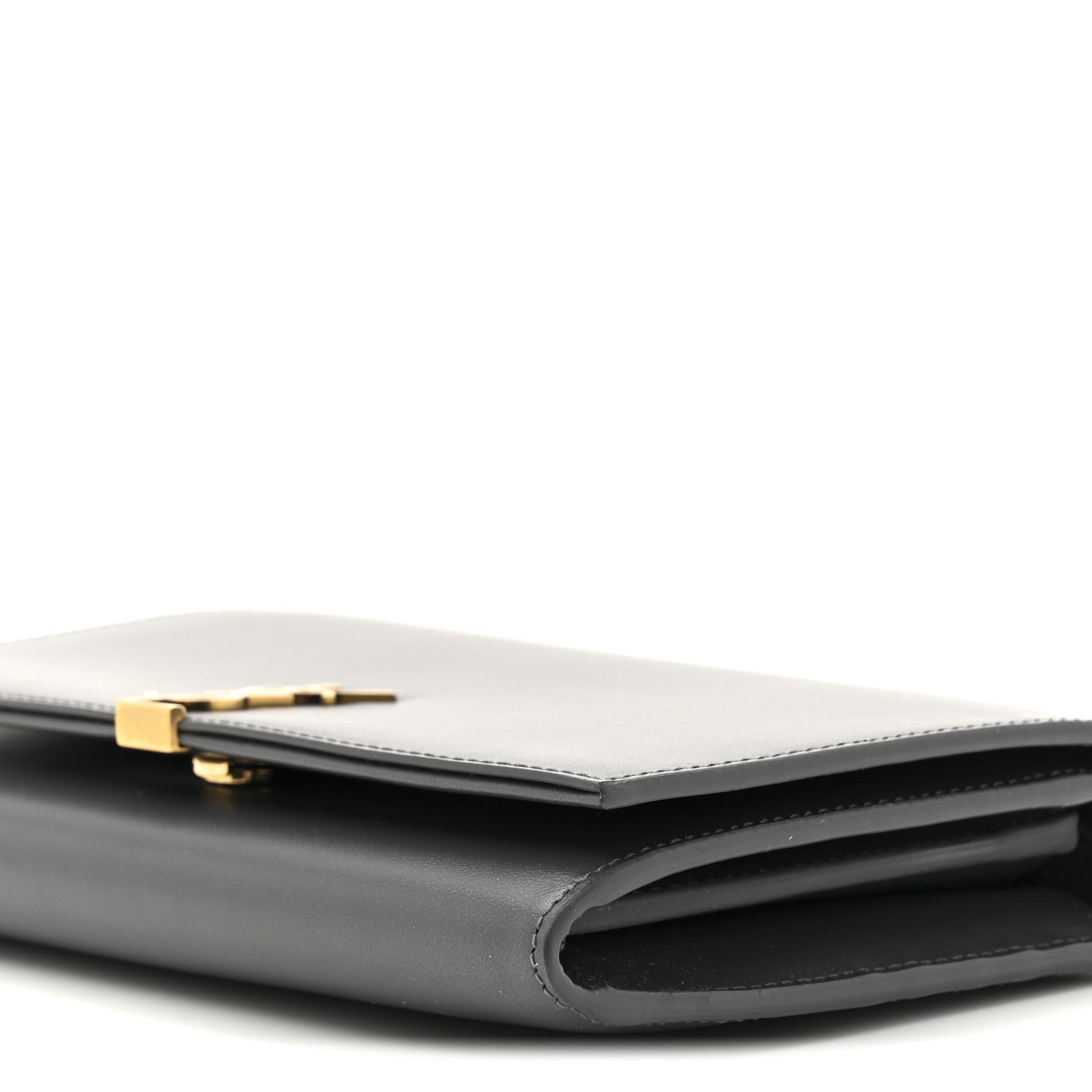 Saint Laurent Glossy Calfskin Monogram Chain Wallet Storm 10 of 12