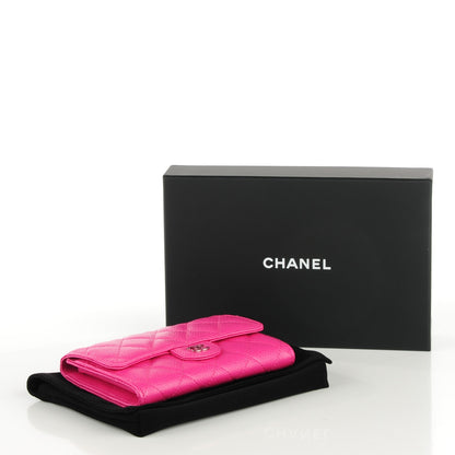 Chanel Caviar Quilted Small Flap Wallet Dark Pink 4 of 8