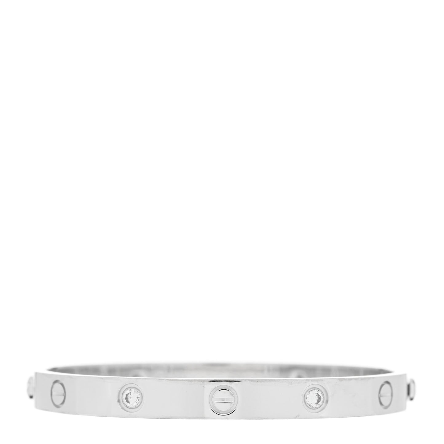 18K White Gold 4 Diamond Love Bracelet 17