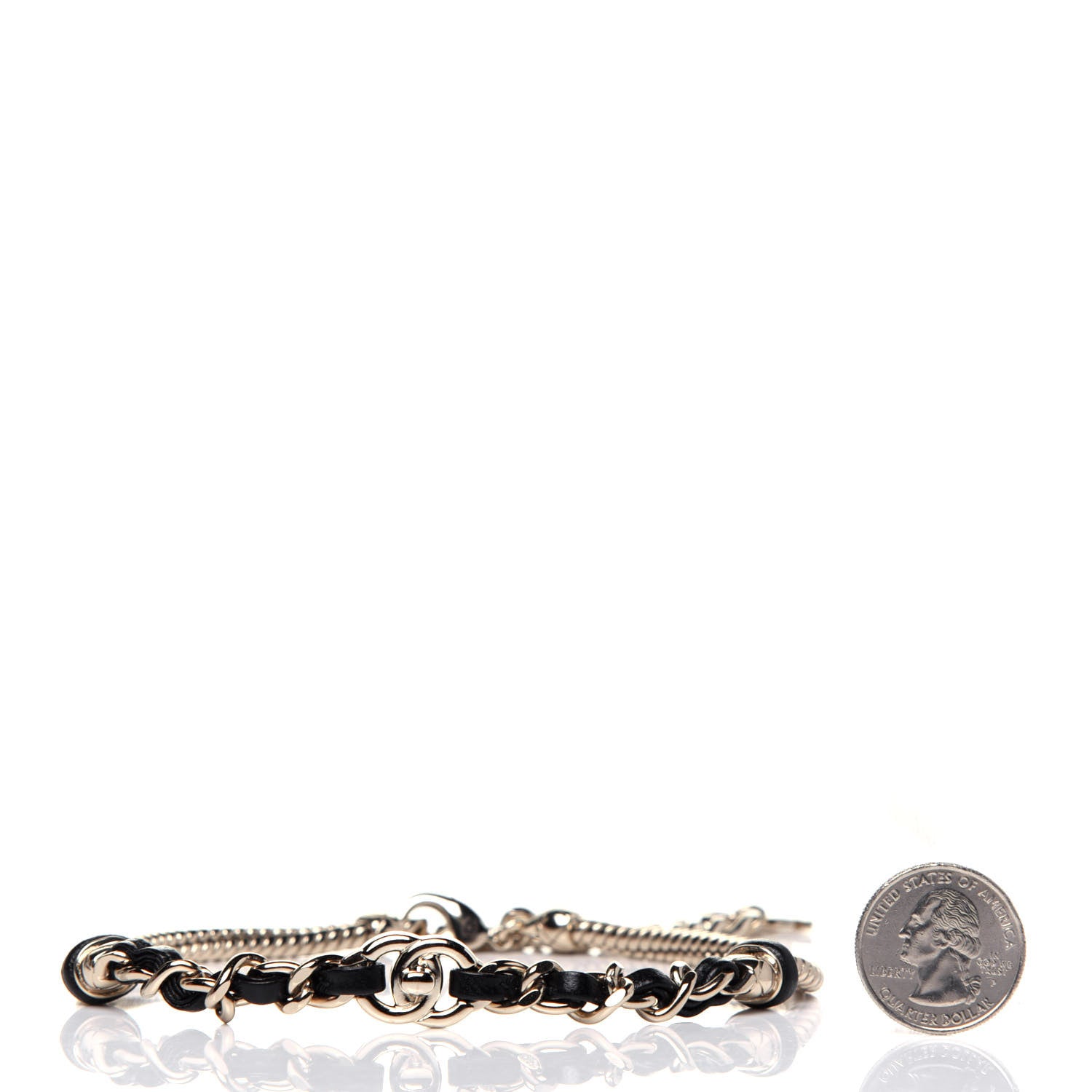 Chanel Metal Lambskin CC Turnlock Choker Necklace Black Gold 4 of 5