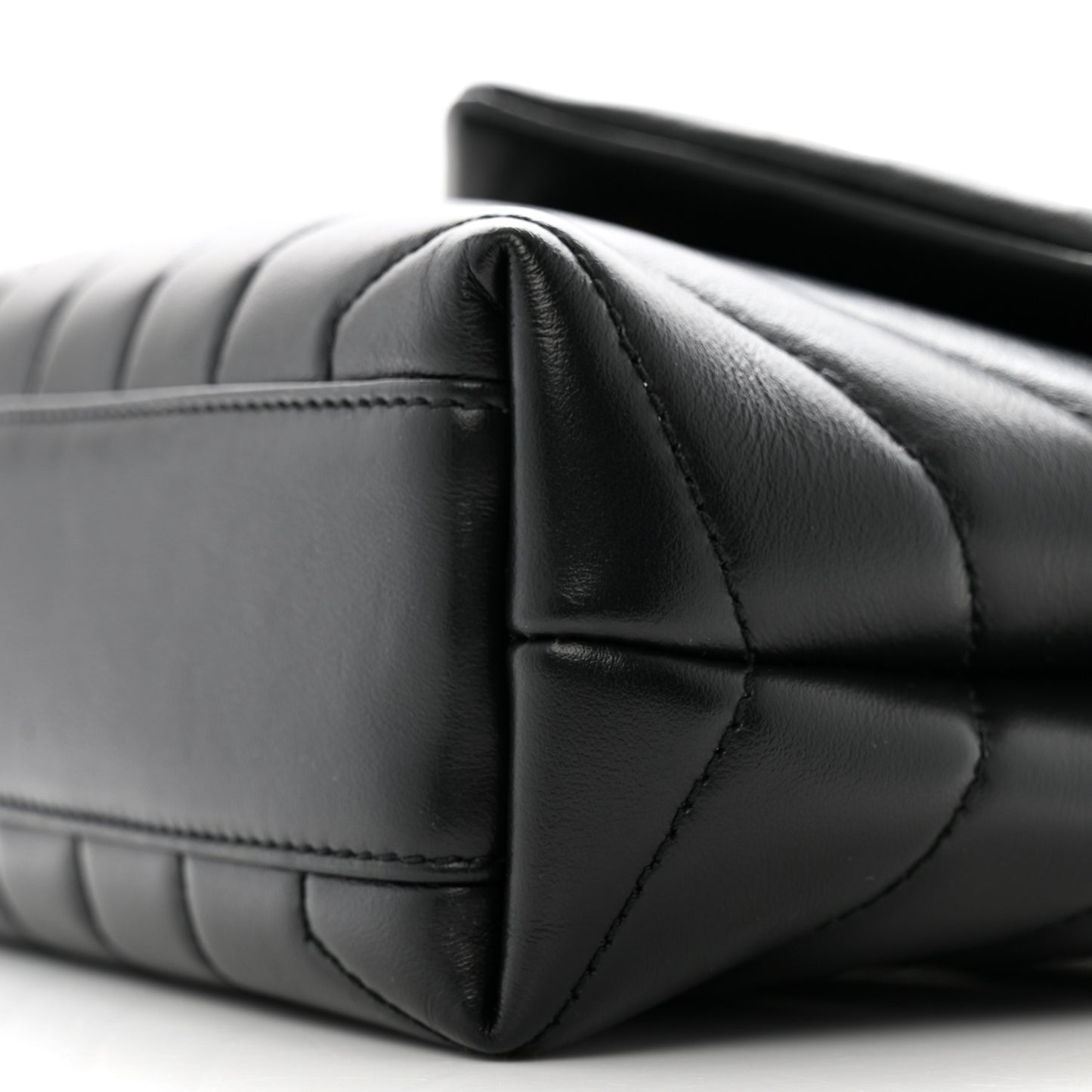 Calfskin Y Quilted Monogram Toy Loulou Crossbody Bag Black