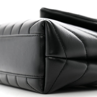 Saint Laurent Calfskin Y Quilted Monogram Toy Loulou Crossbody Bag Black 10 of 12