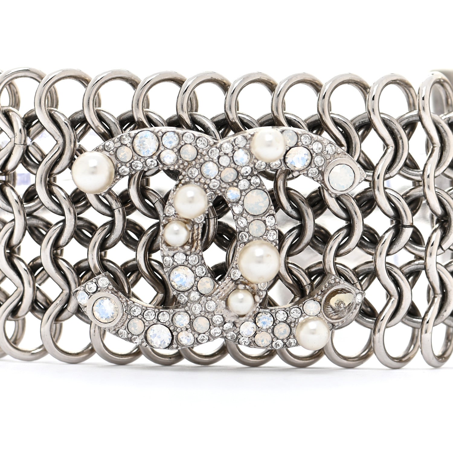 Chanel CC Crystal Pearl Multistrand Chain Bracelet 4 of 7
