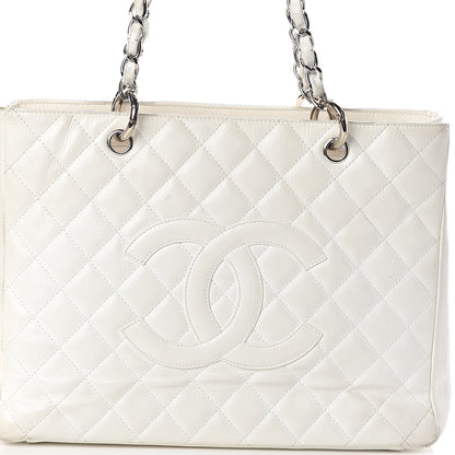 Chanel Caviar Quilted Grand Shopping Tote GST White 10 of 18