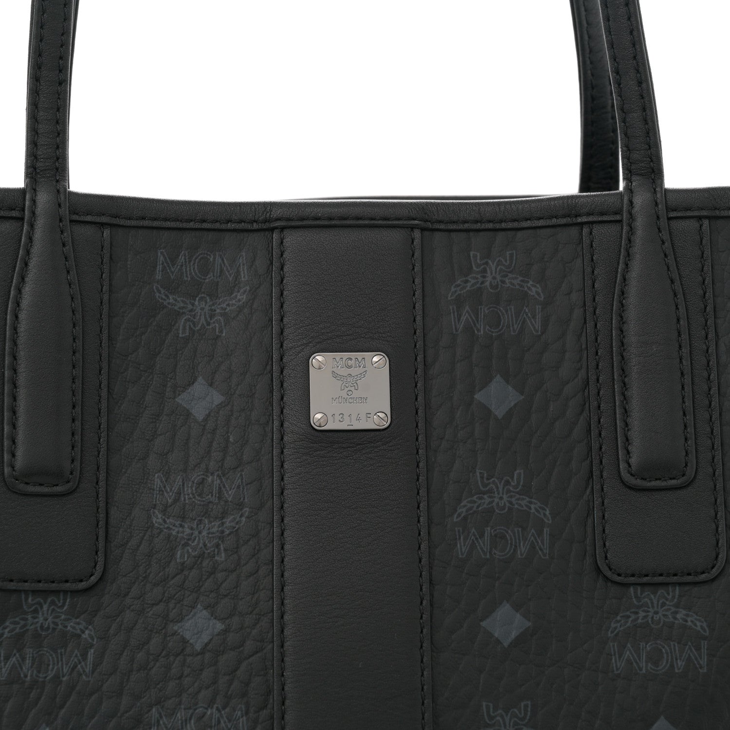 MCM Visetos Small Liz Reversible Shopper Tote Black 10 of 15