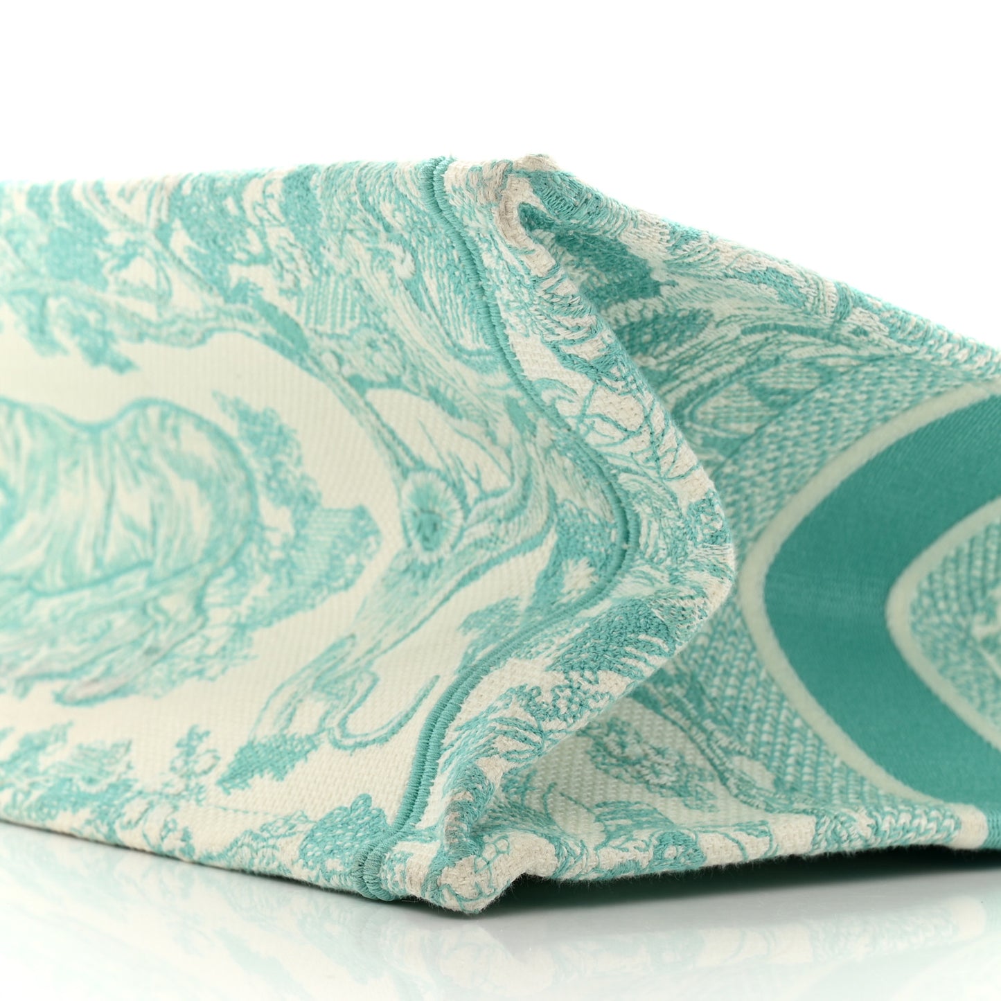 Canvas Embroidered Medium Dioriviera Toile De Jouy Book Tote Aquamarina