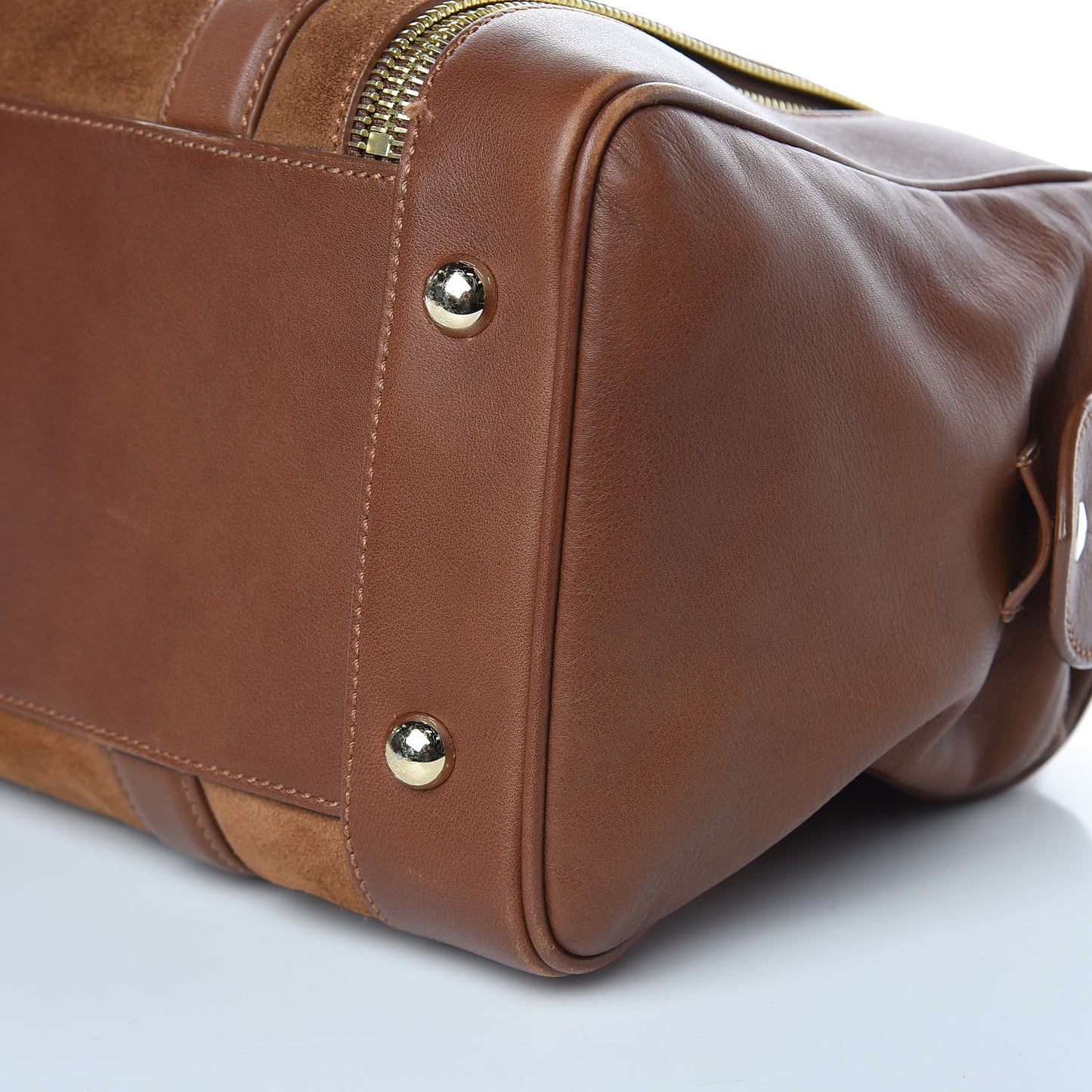 Suede Tasha Bowling Tote Brown