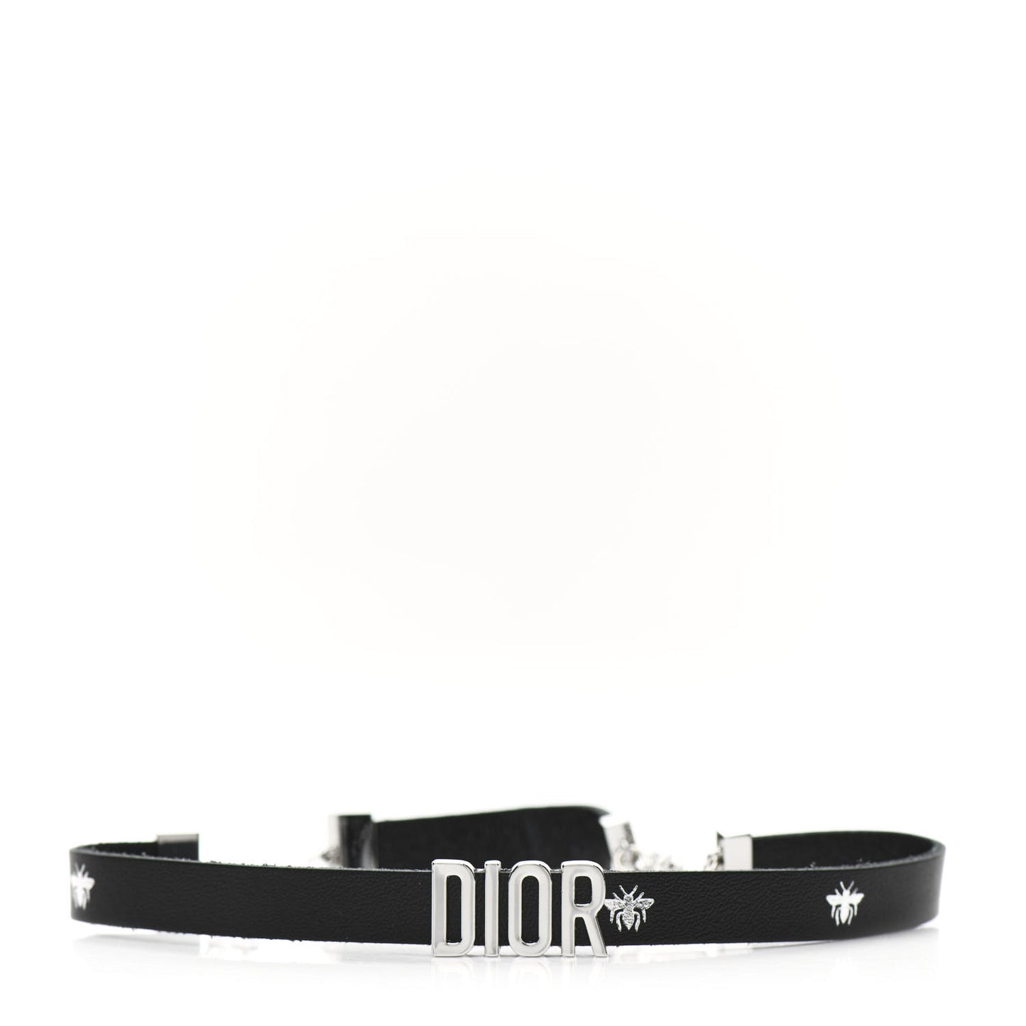 Calfskin Dior Bee Double Bracelet Black
