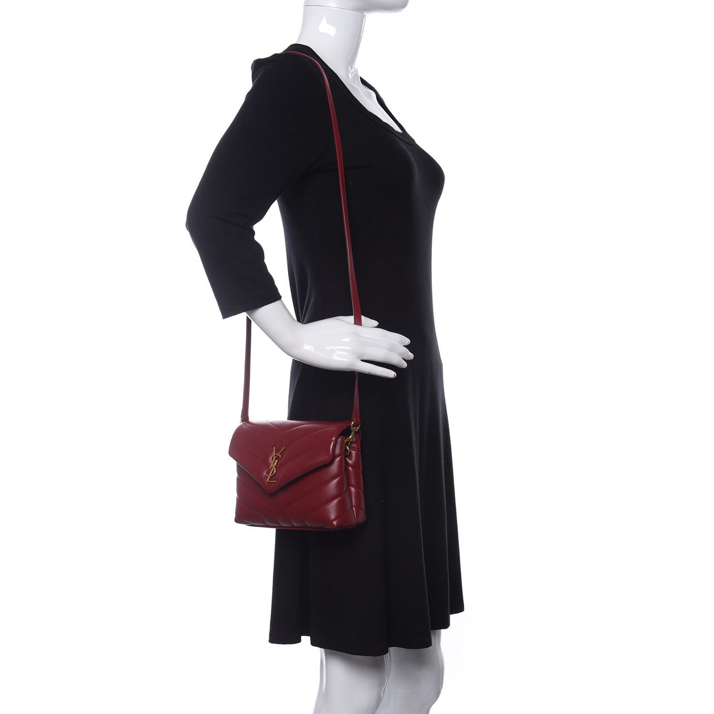 Calfskin Y Quilted Monogram Toy Loulou Crossbody Bag Opyum Red